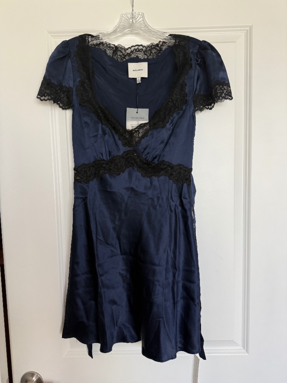 Reformation Romi Silk Dress Blue - Size S